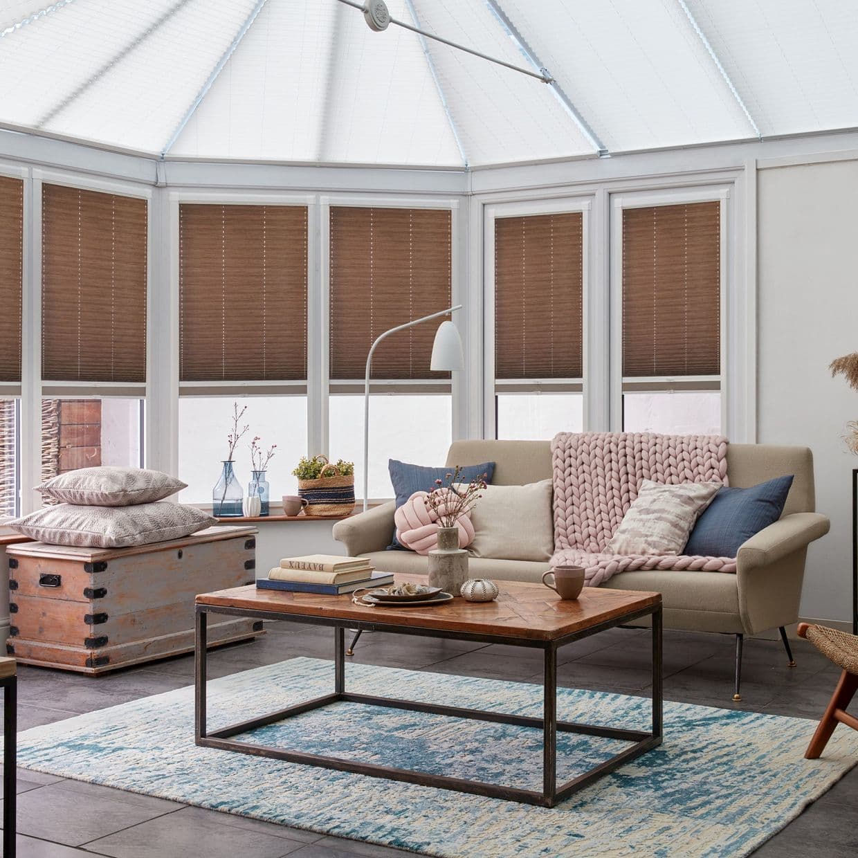 Grenoble Chocolate Conservatory Side Pleated Blind