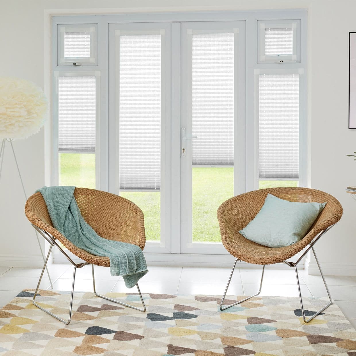 Botanic White Perfect fit Pleated blind