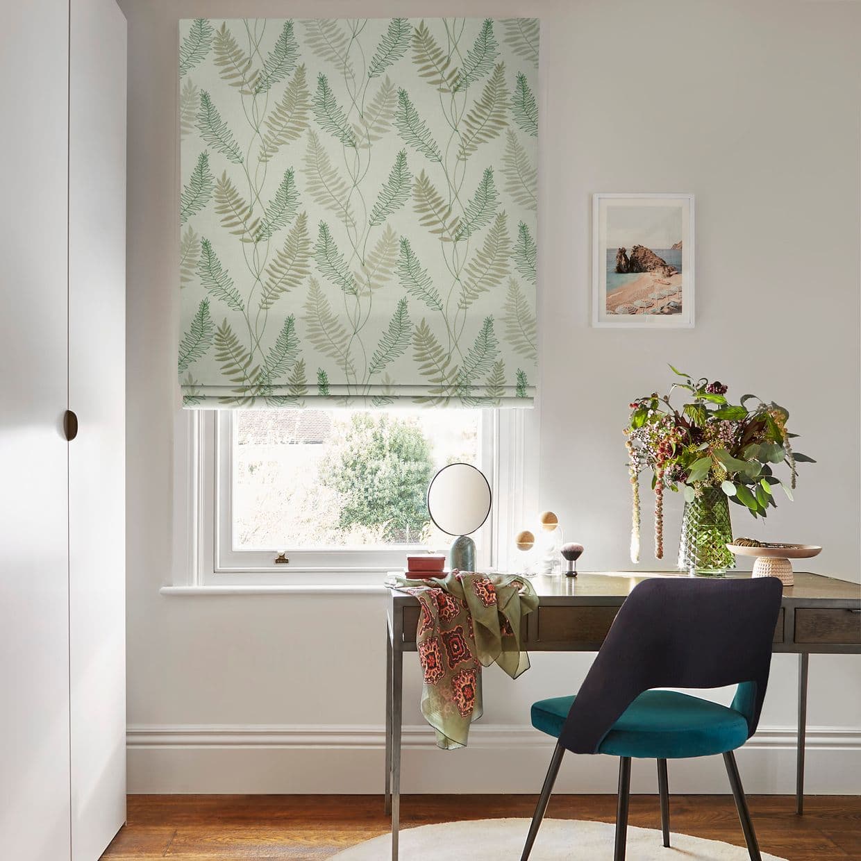 Tranquillity Fern Green Roman blind