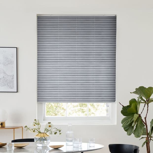 Thermashade Sisal Blackout Charcoal Pleated Blind