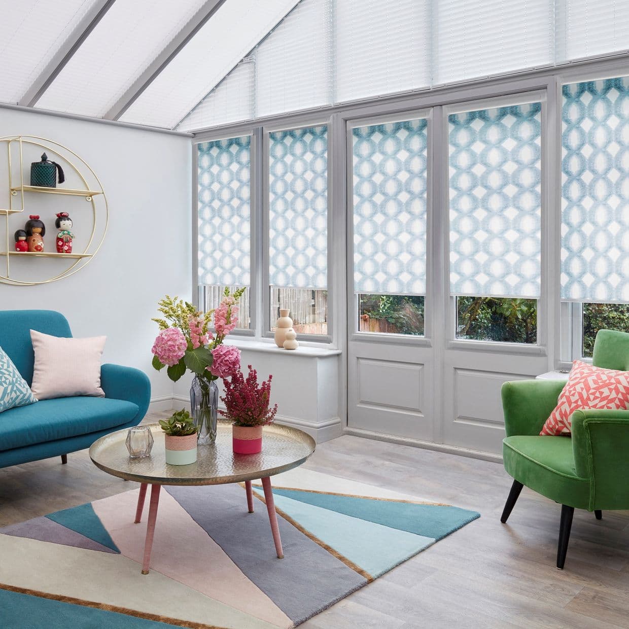 Brindle Denim Drift Conservatory Roller blind
