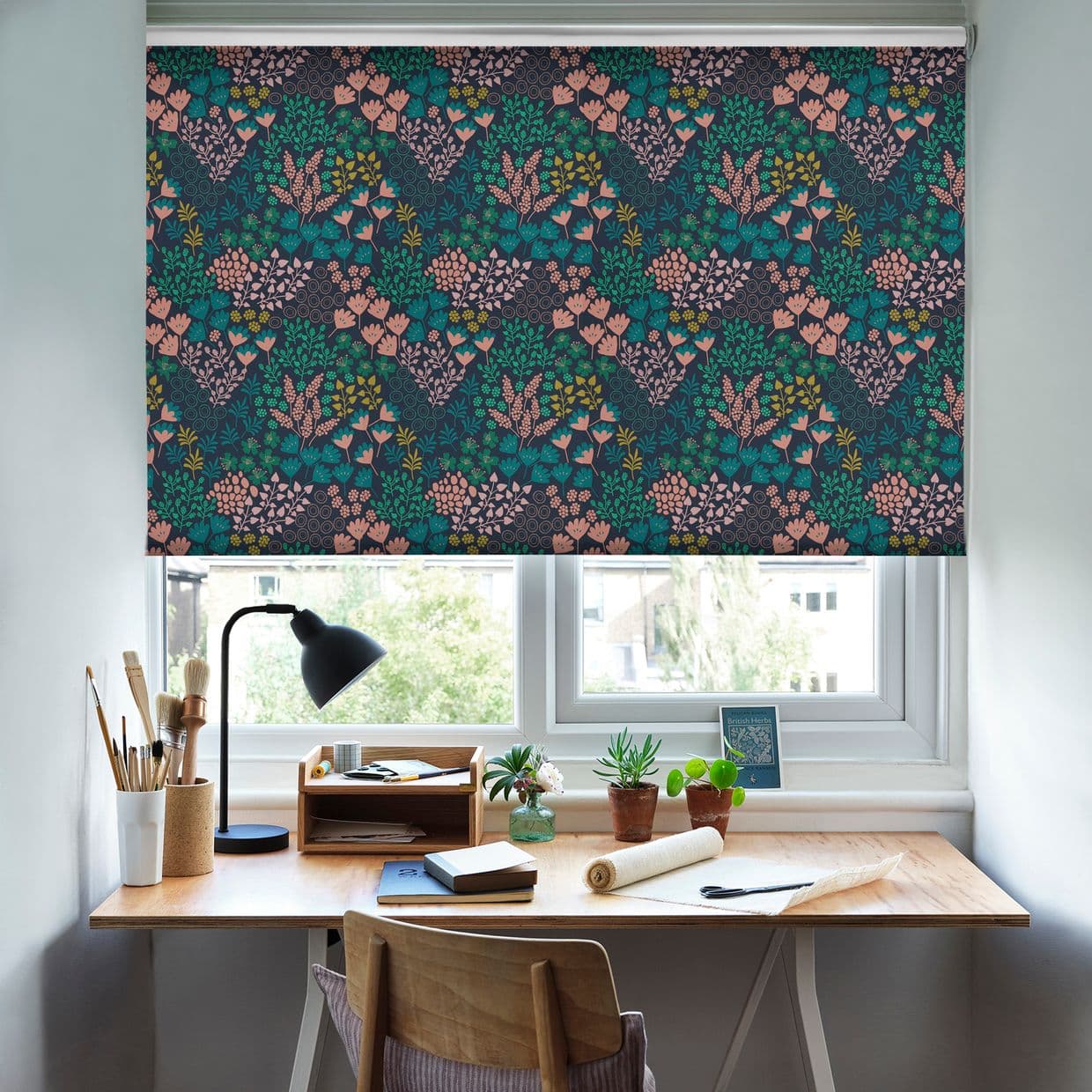 Lorena Blackout Night Garden Roller Blind