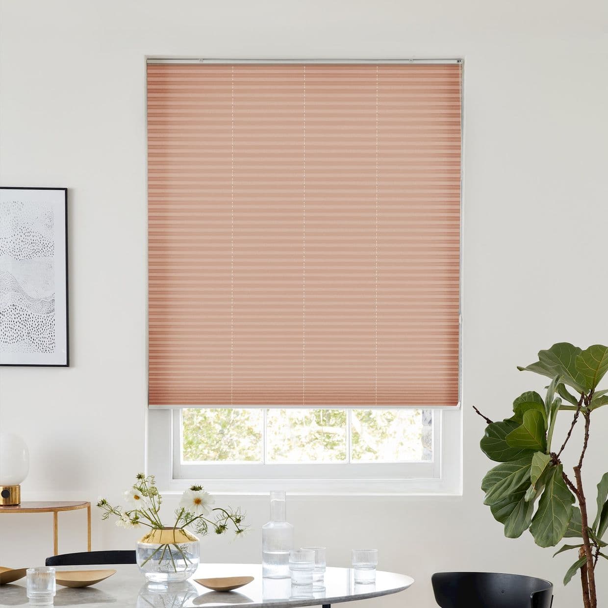 Crush Blush Pink Pleated Blind