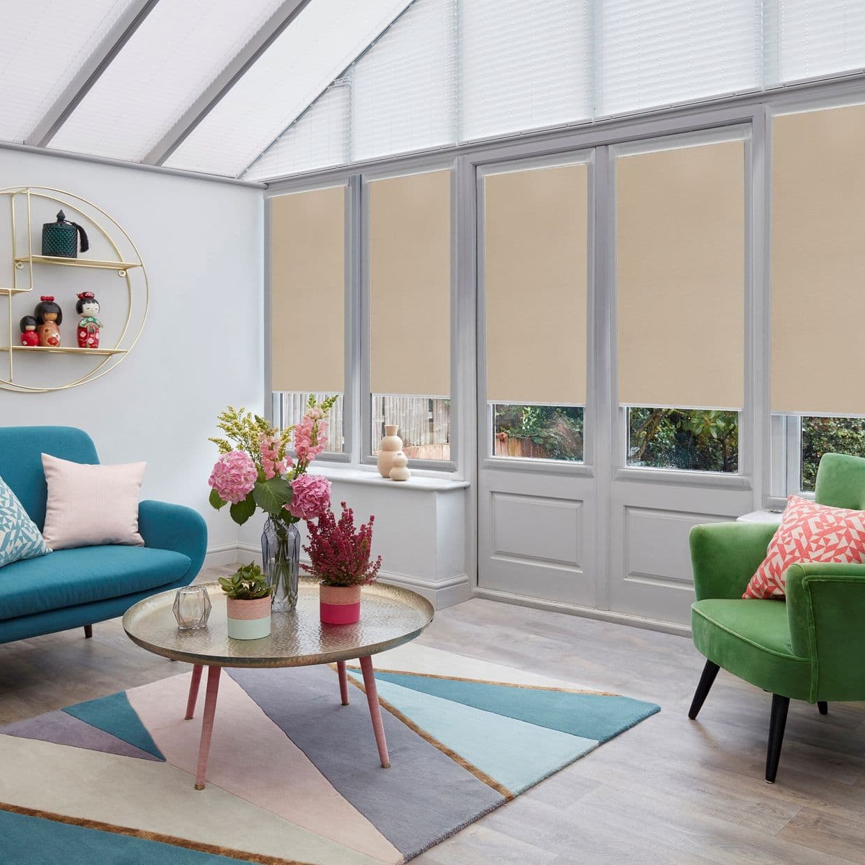 Marco Blackout Praline Conservatory Roller blind