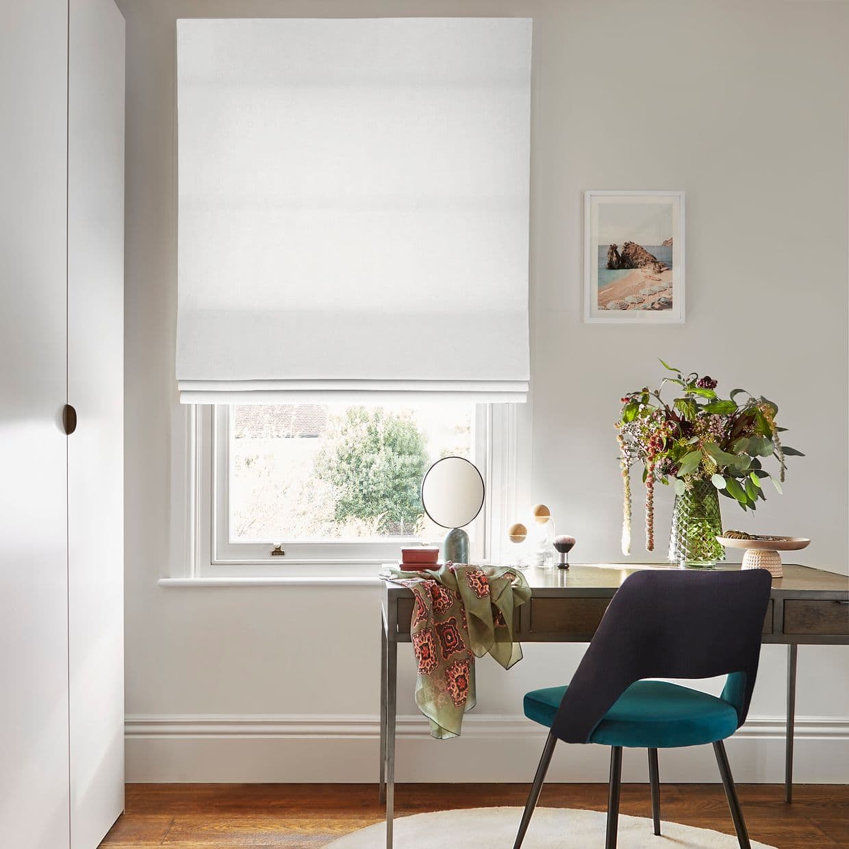 Tetbury White Roman blind