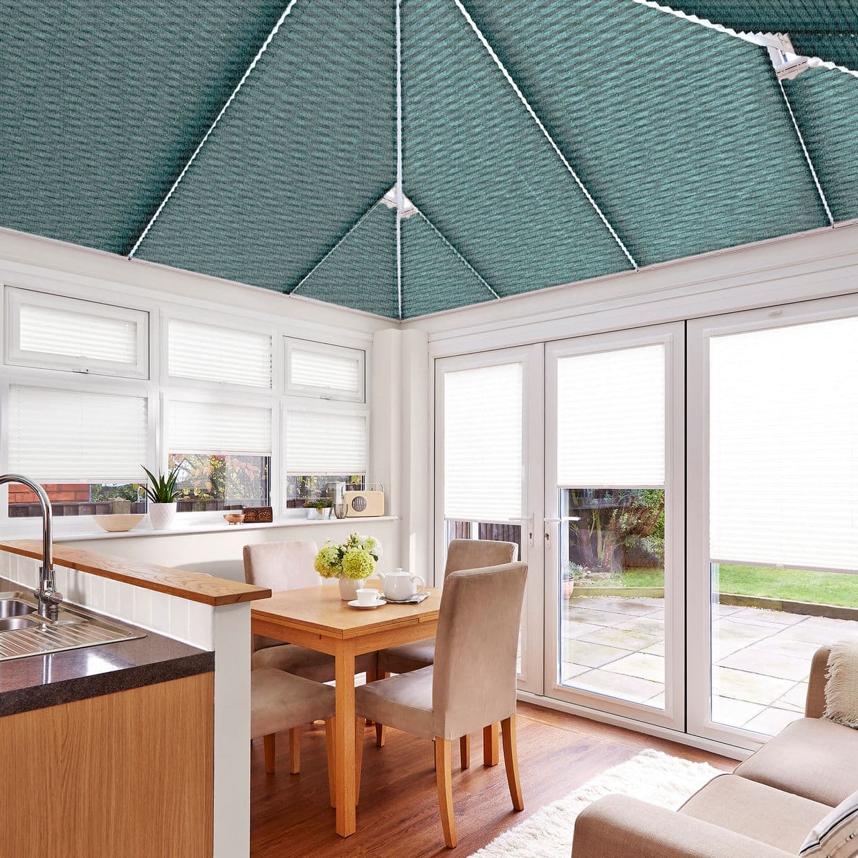 Metro Green Conservatory Roof Pleated Blind