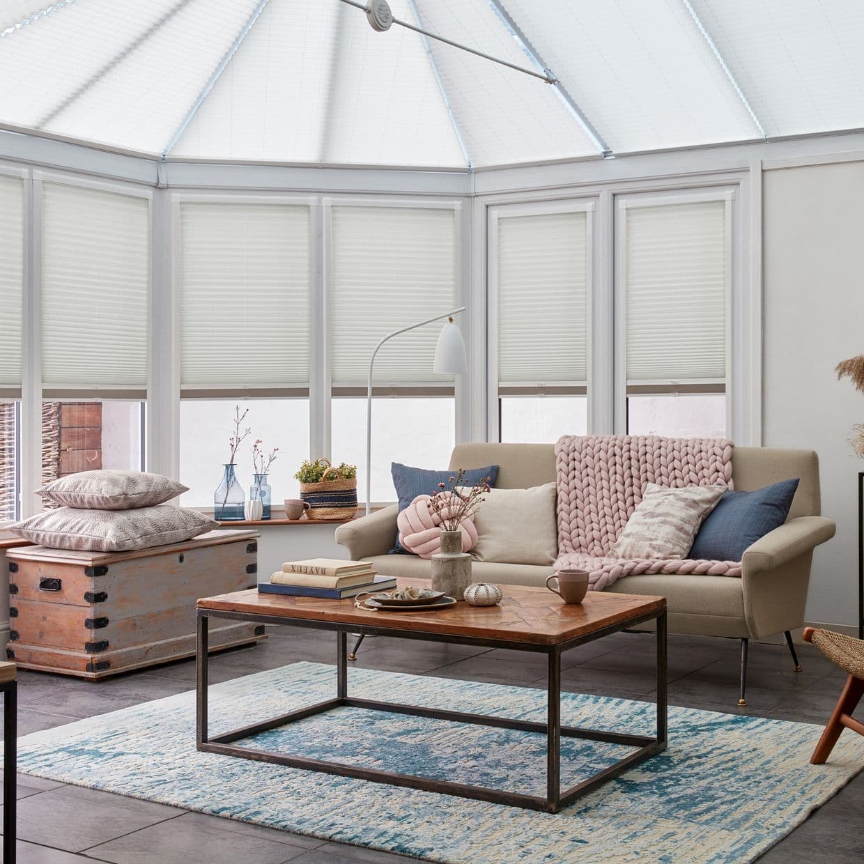 Crush Ice Conservatory Side Pleated Blind