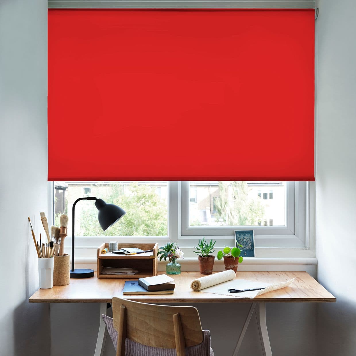 Cordova Red Roller Blind