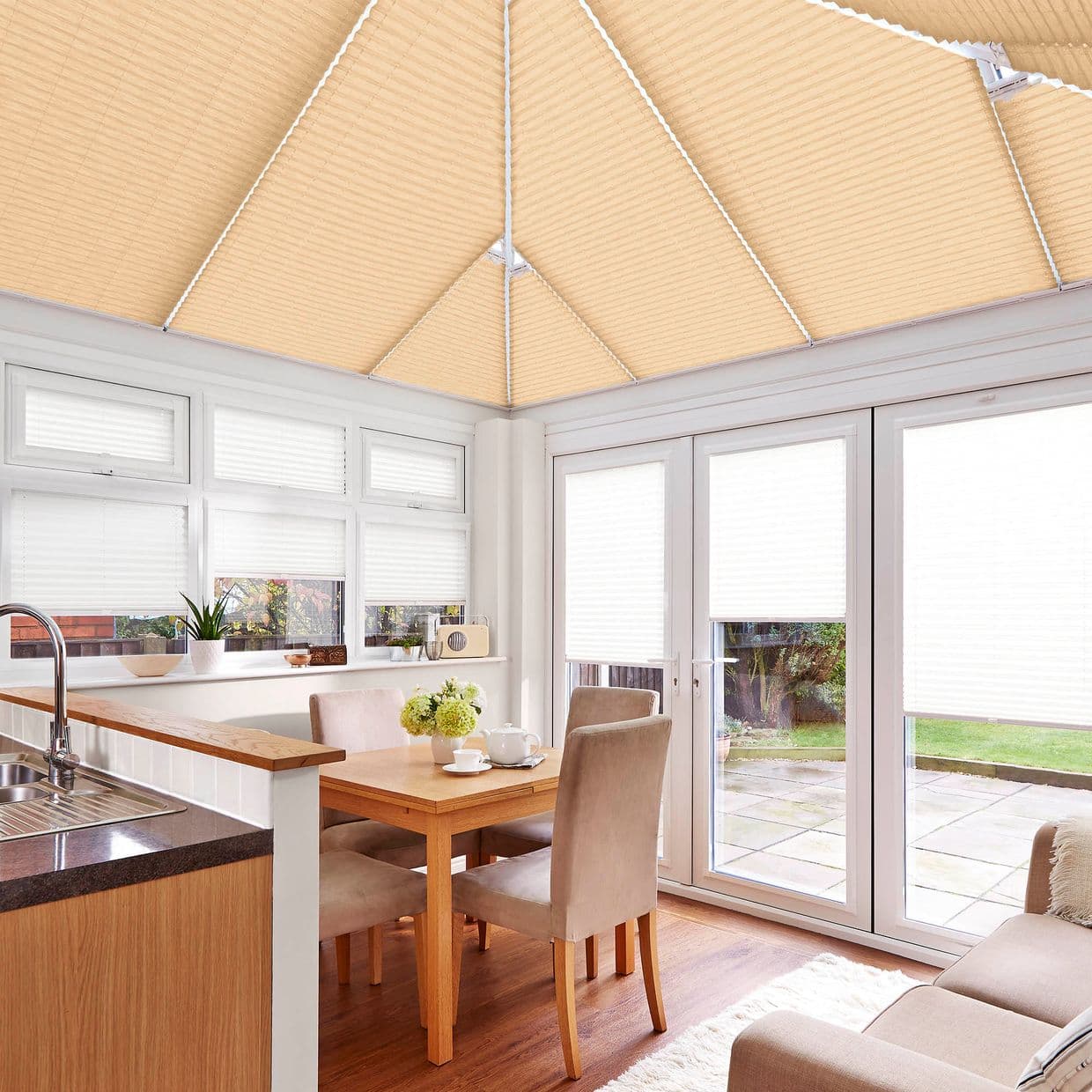 Kari Natural Conservatory Roof Pleated Blind