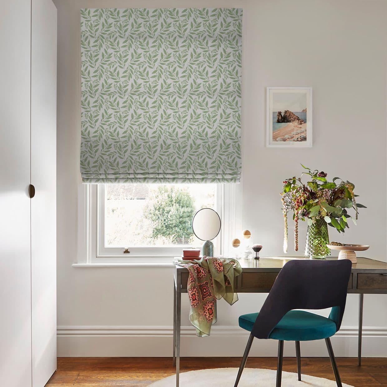 Folia Sage Roman blind