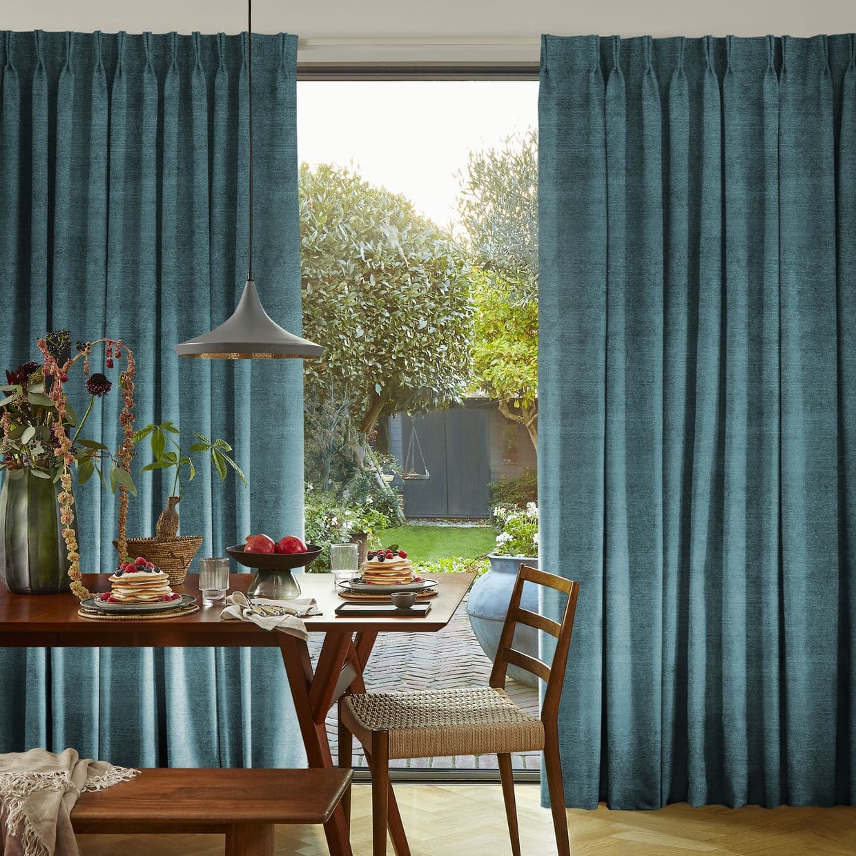 Lyon Teal Curtain