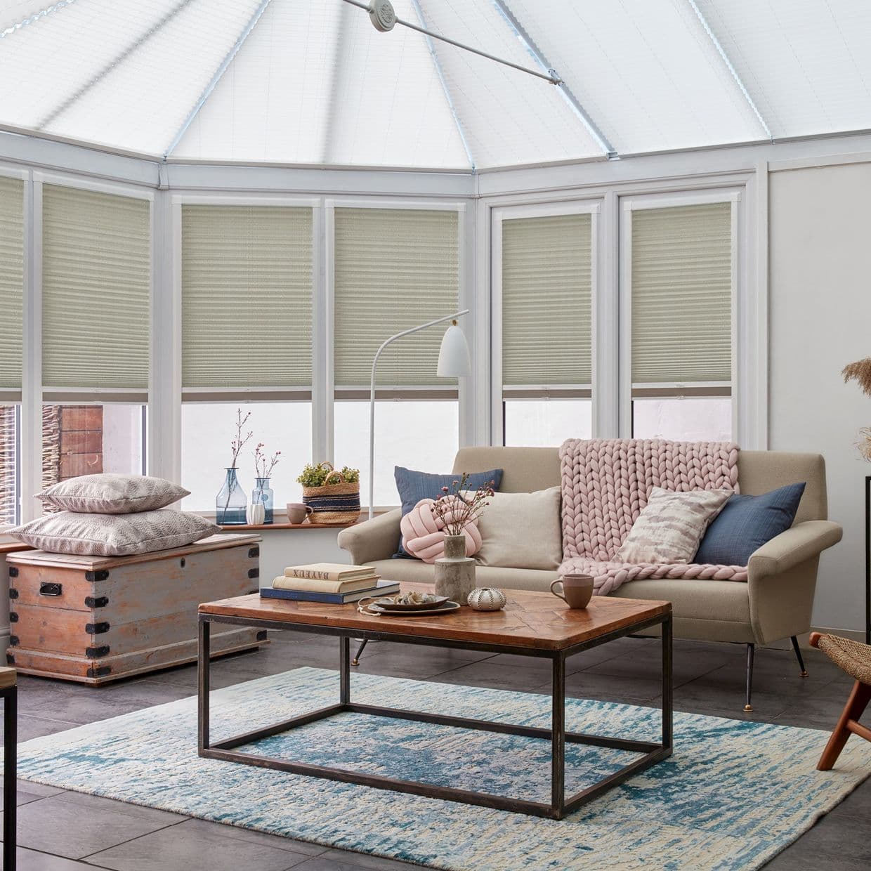 Thermashade Taupe Conservatory Side Pleated Blind