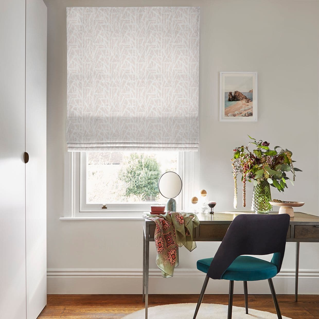 Alder Rosewater Roman blind