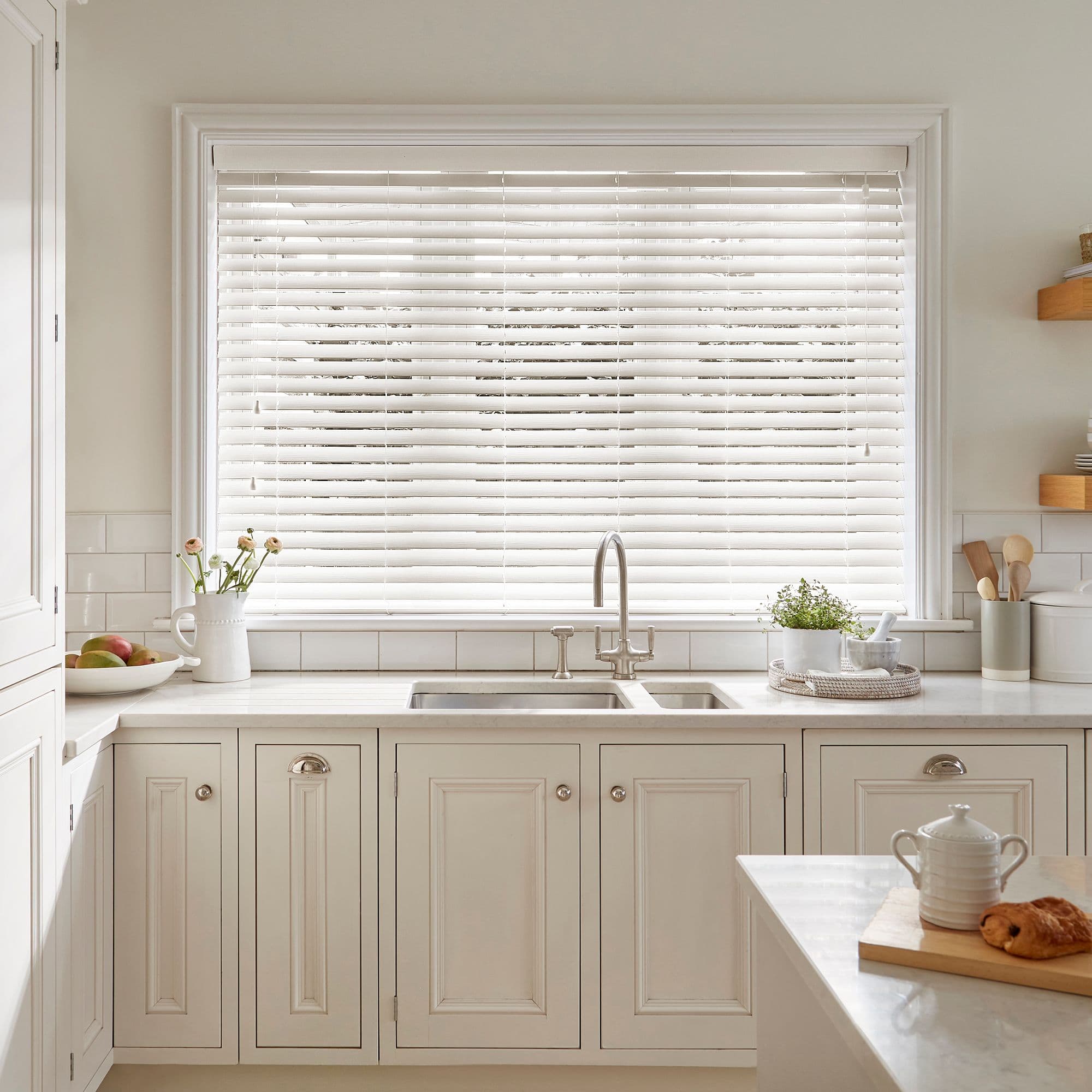 Illusions Matt White Faux Wood Venetian