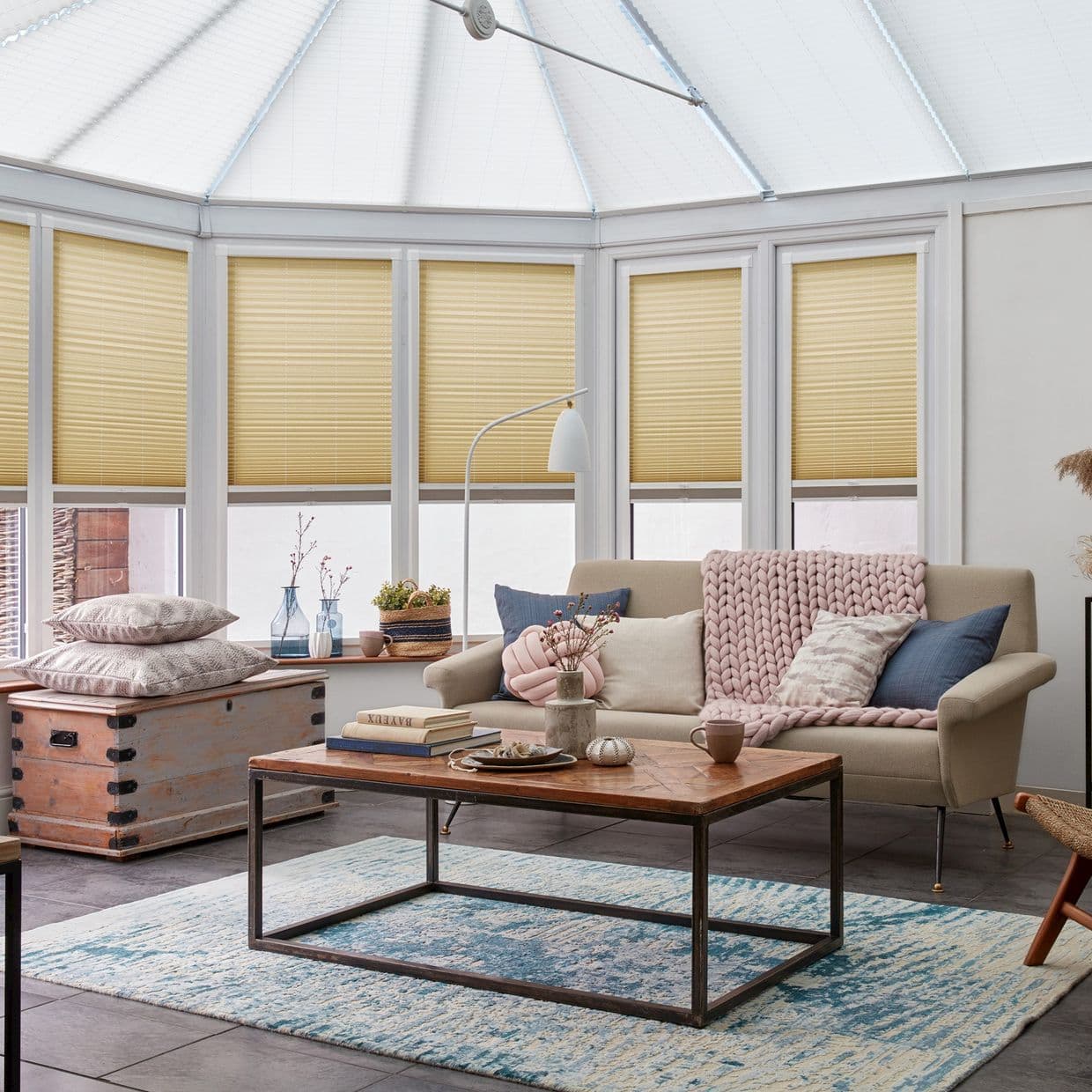Malbec Beige Conservatory Side Pleated Blind