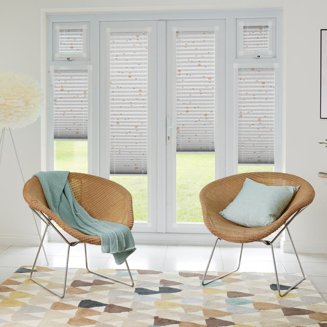 Sparkle Dots White Gold Perfect fit Pleated blind