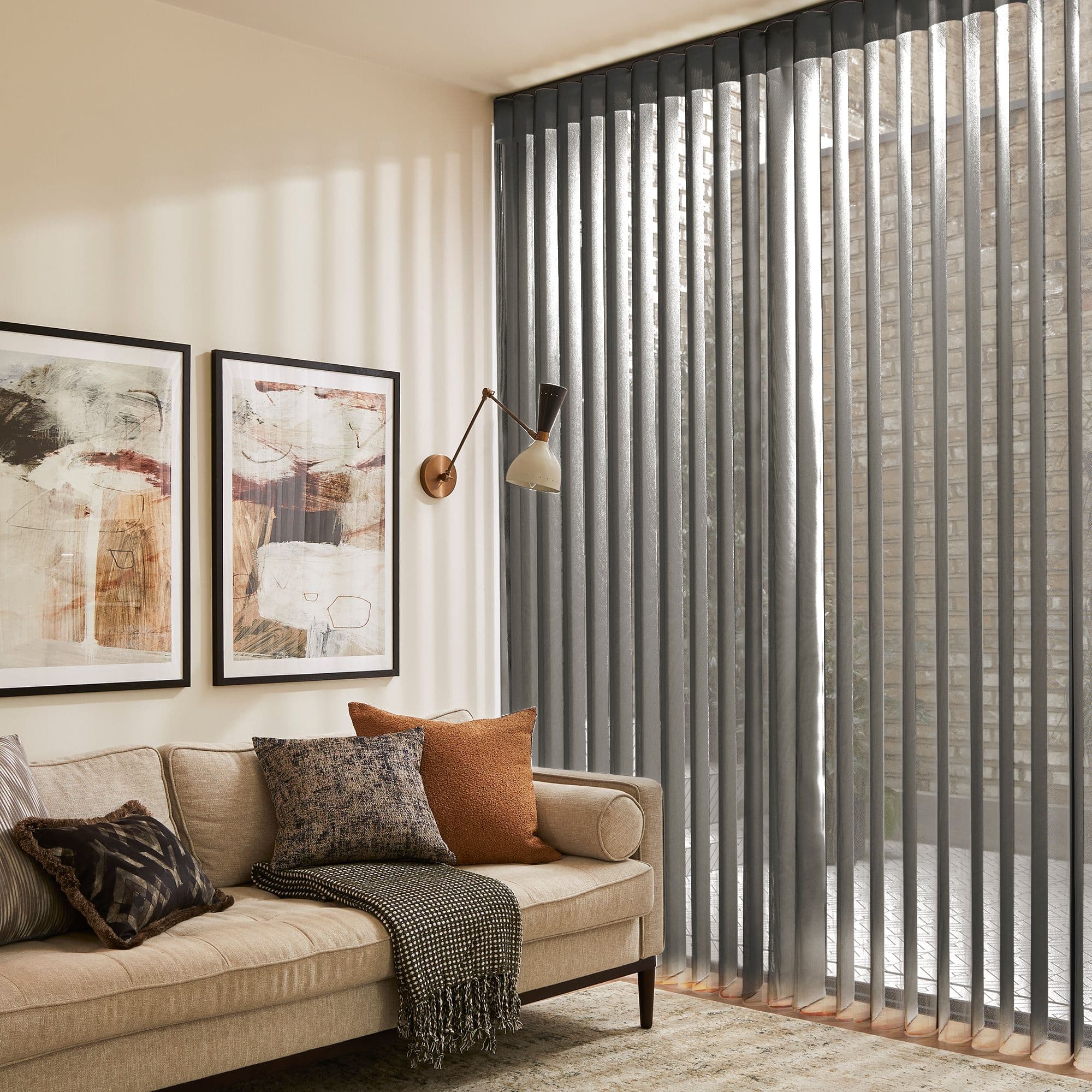 Sunlit Pewter Diffused Vertical blind