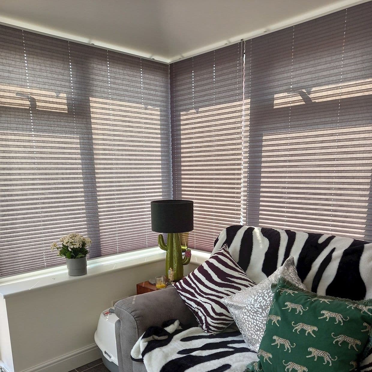 Crush Charcoal Conservatory Side Pleated Blind