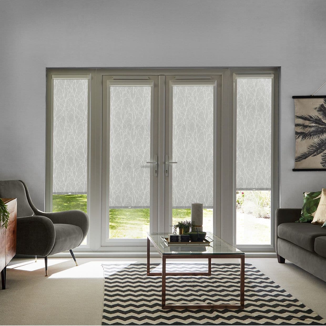 Twigs Grey Perfect Fit Roller blind