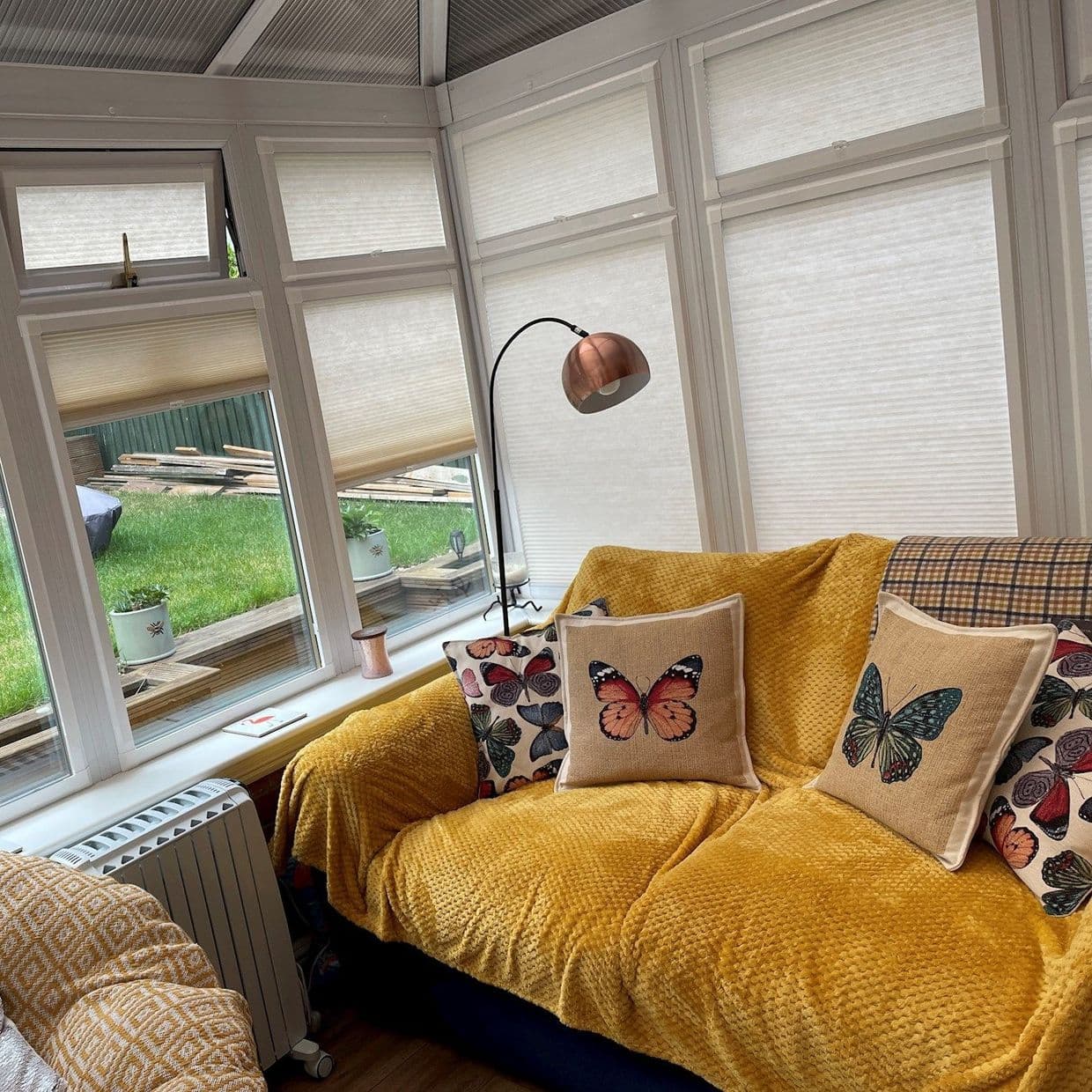 Elba Pearl Conservatory Side Pleated Blind