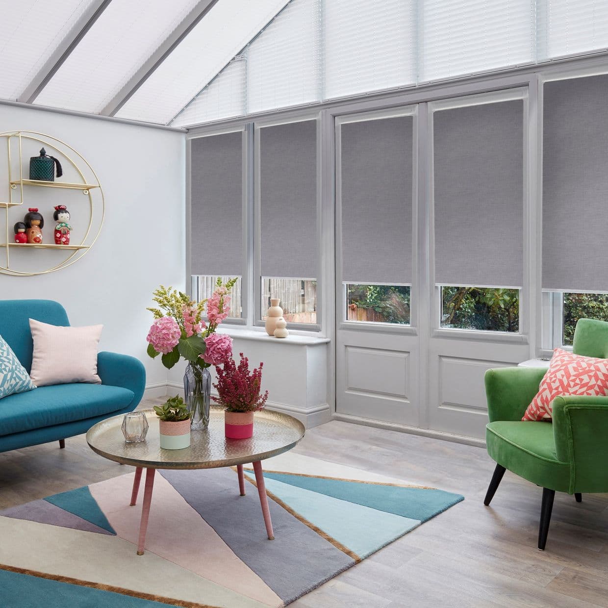 Hayden Blackout Dusty Blue Conservatory Roller blind