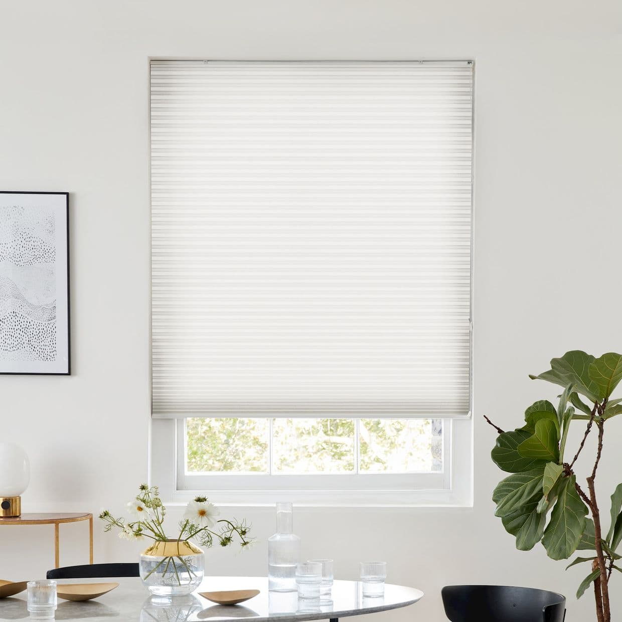 Hopscotch White Pleated Blind