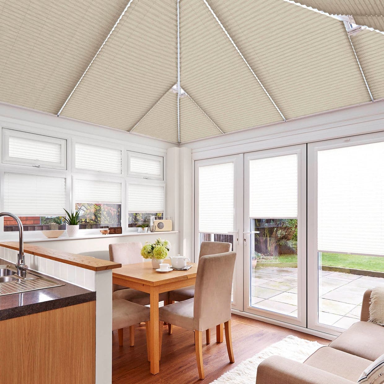 Bali Ivory Conservatory Roof Pleated Blind