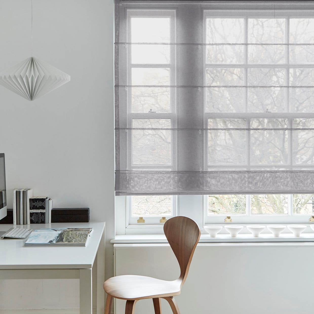 Astro Grey Voile Roman Blind