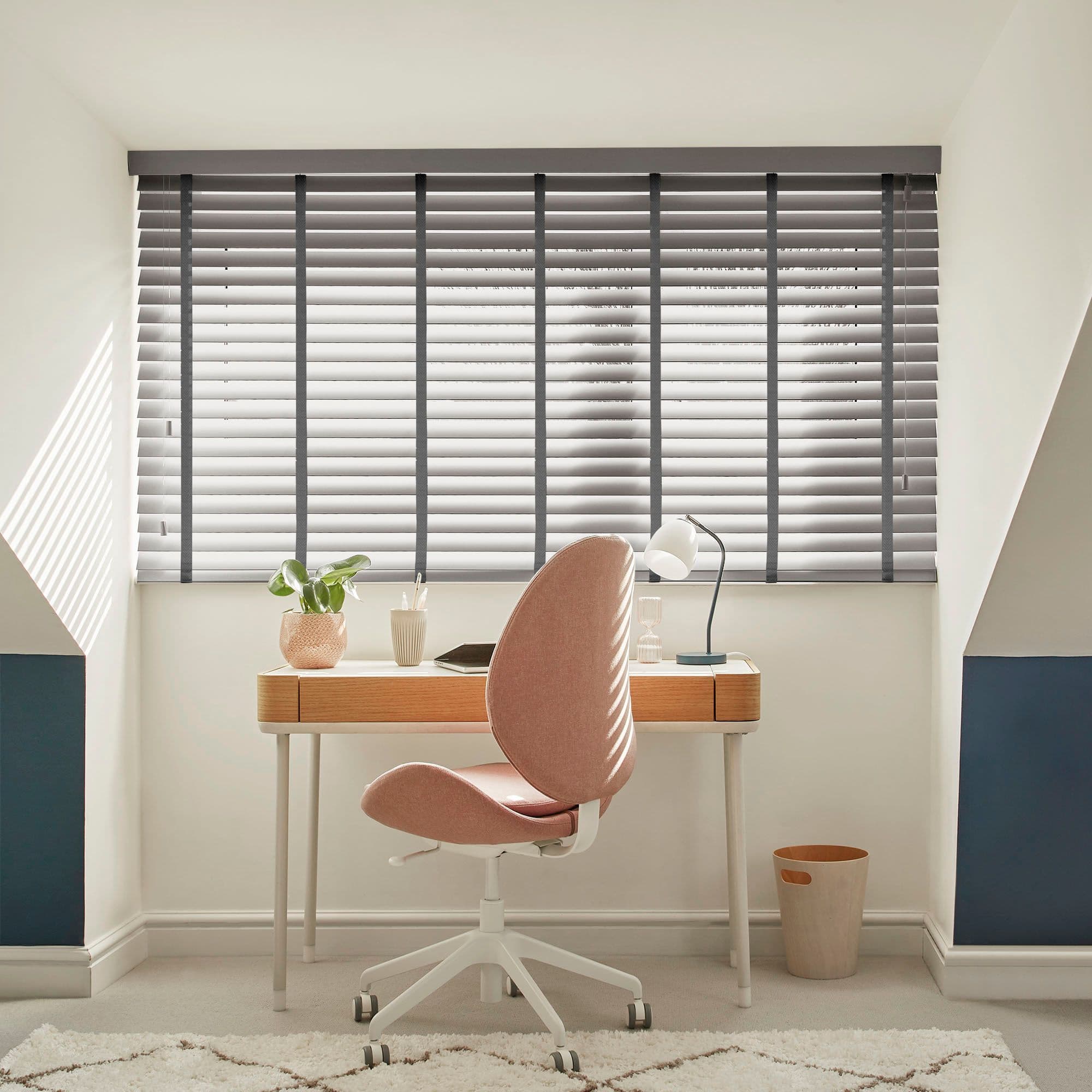 Shades Slate Grey Faux Wood Venetian