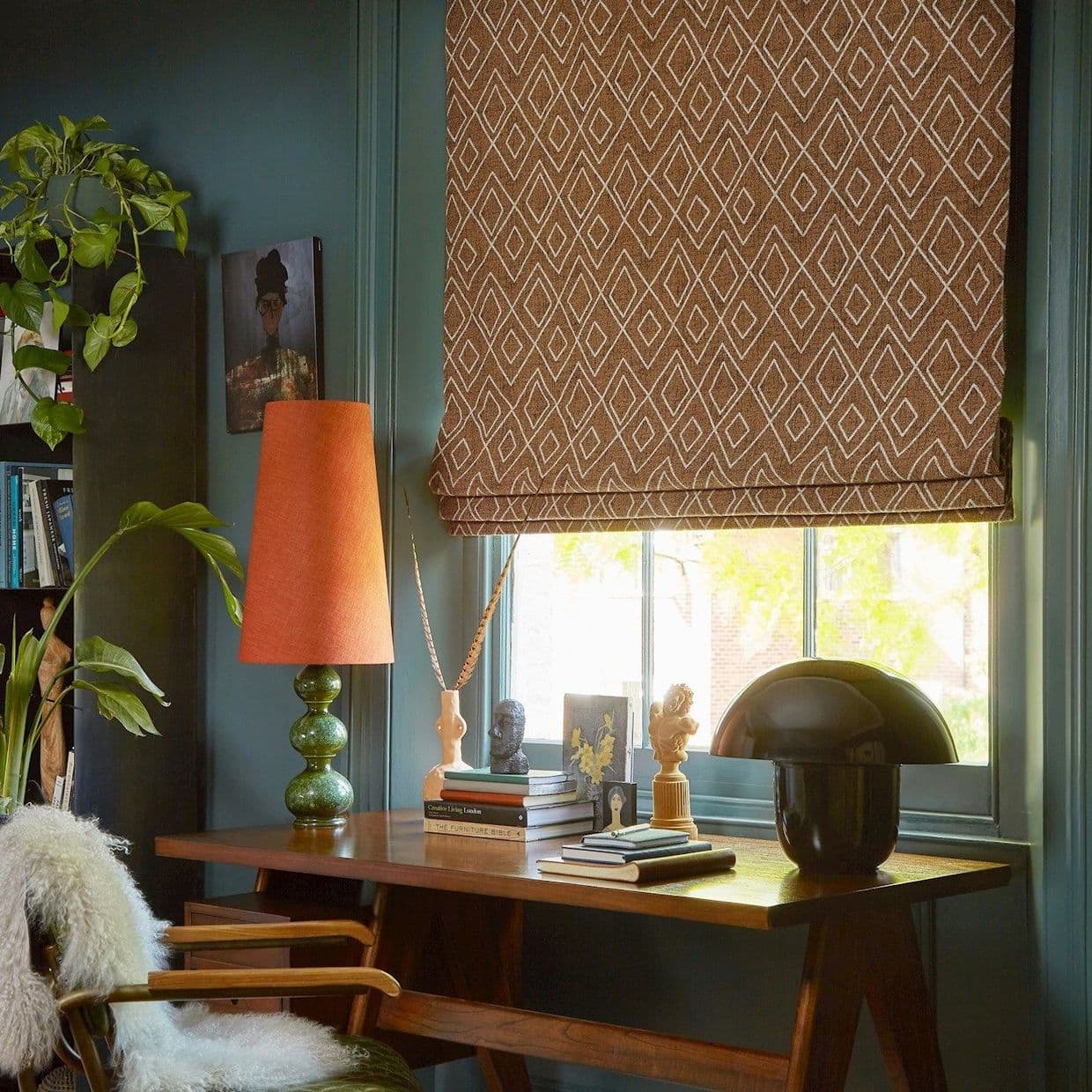 Oriel Sepia Roman Blind