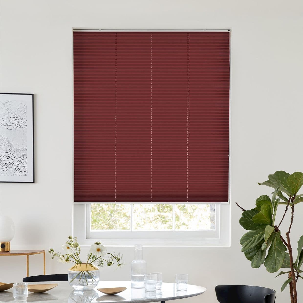 Thermashade Blackout Red Pleated Blind