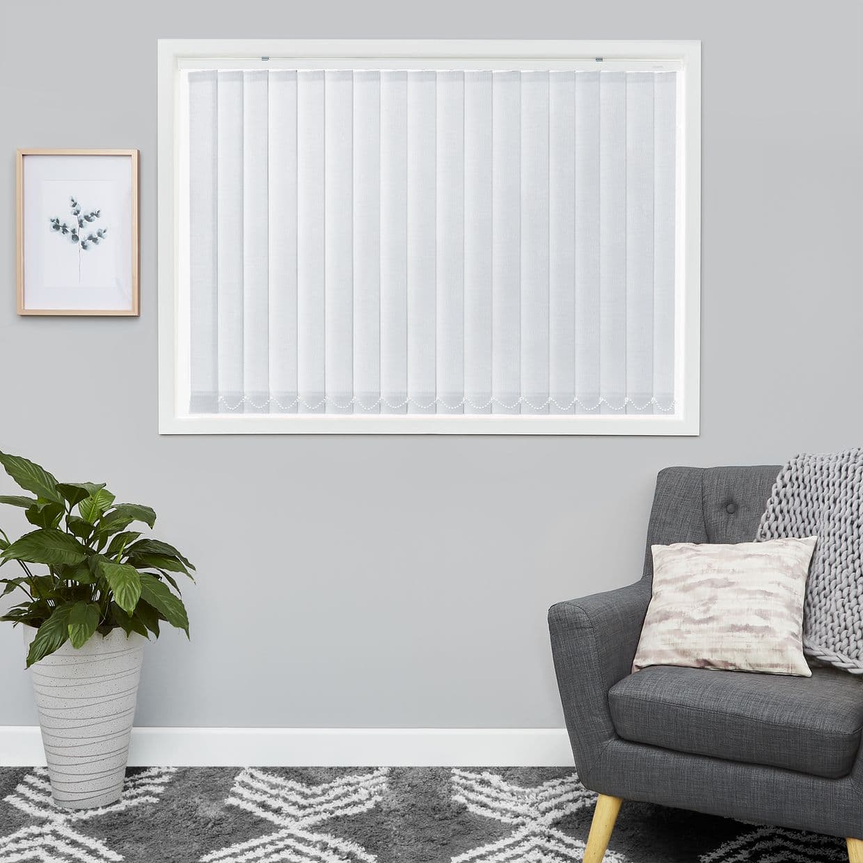 Blocks Grey Vertical Blind