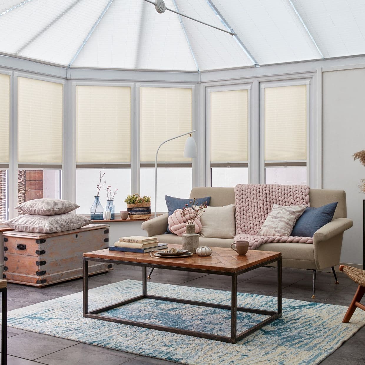 Crush Linen Conservatory Side Pleated Blind