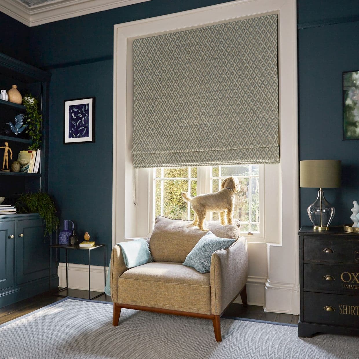 Zircon Turquoise Roman blind