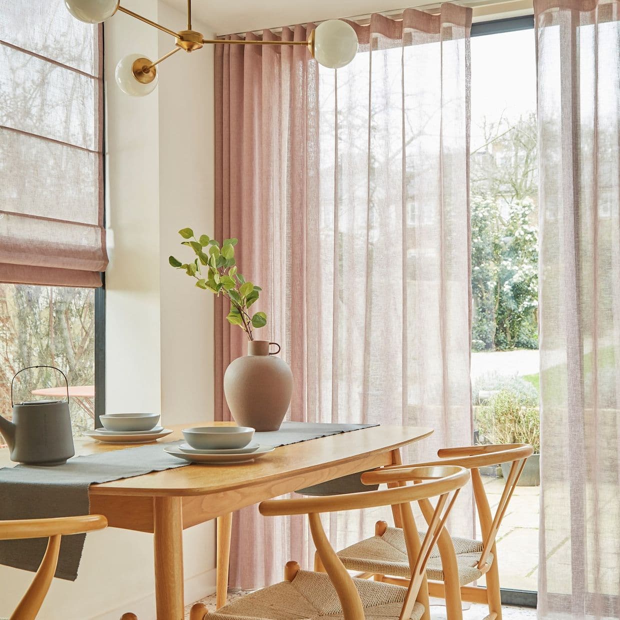 Serenity Powder Pink Voile Curtain