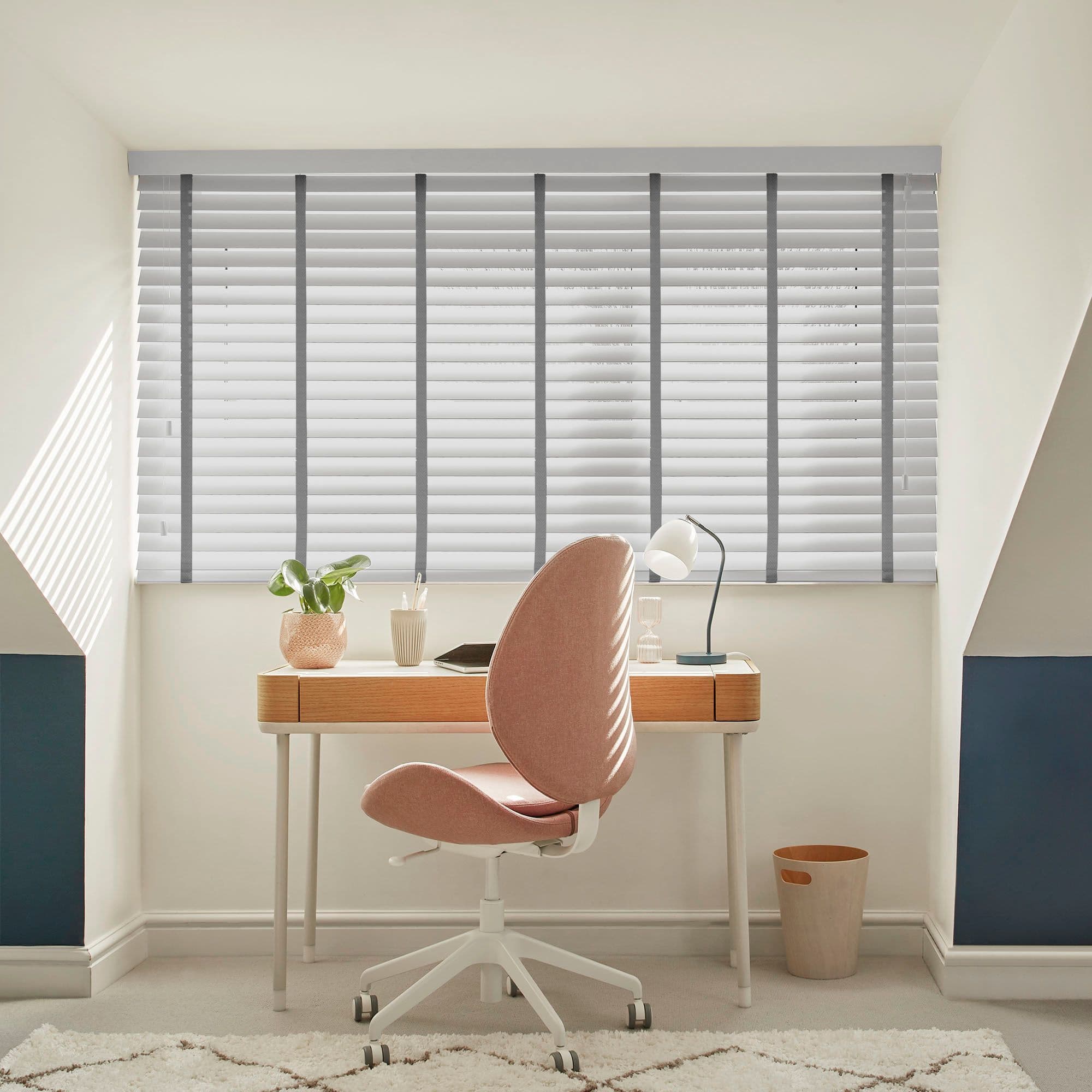 Shades Dove Grey Faux Wood Venetian