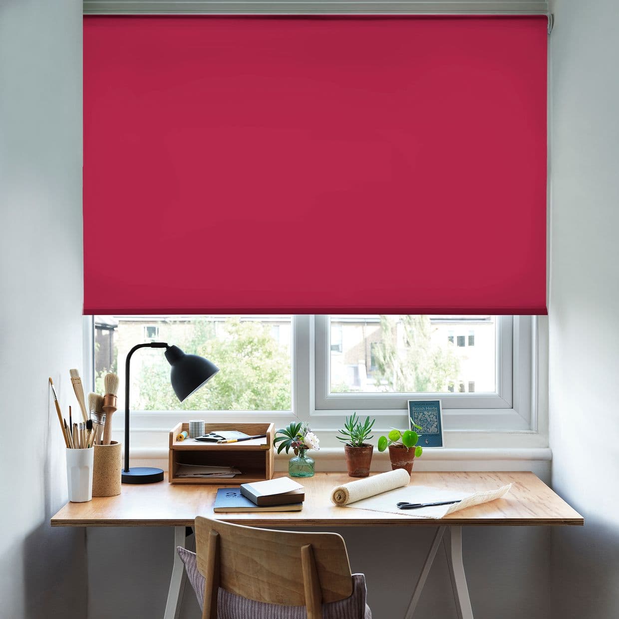 Cordova Raspberry Roller Blind