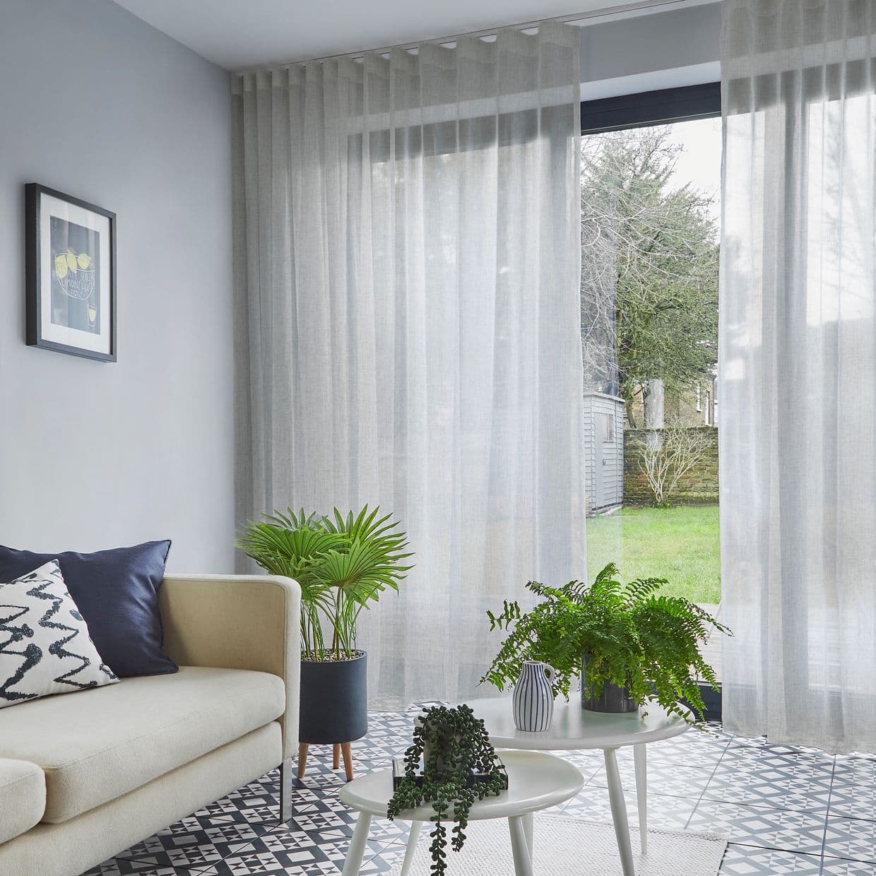 Echo White Voile Curtain