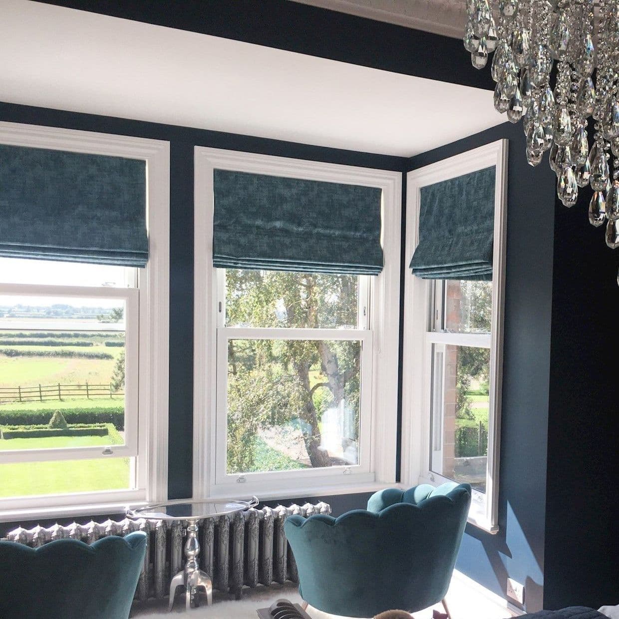 Darcia Velvet Midnight Roman blind