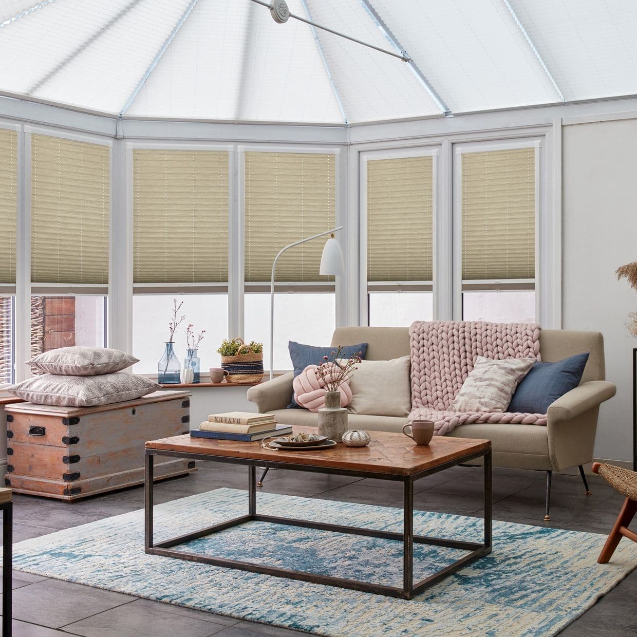Grenoble Taupe Conservatory Side Pleated Blind
