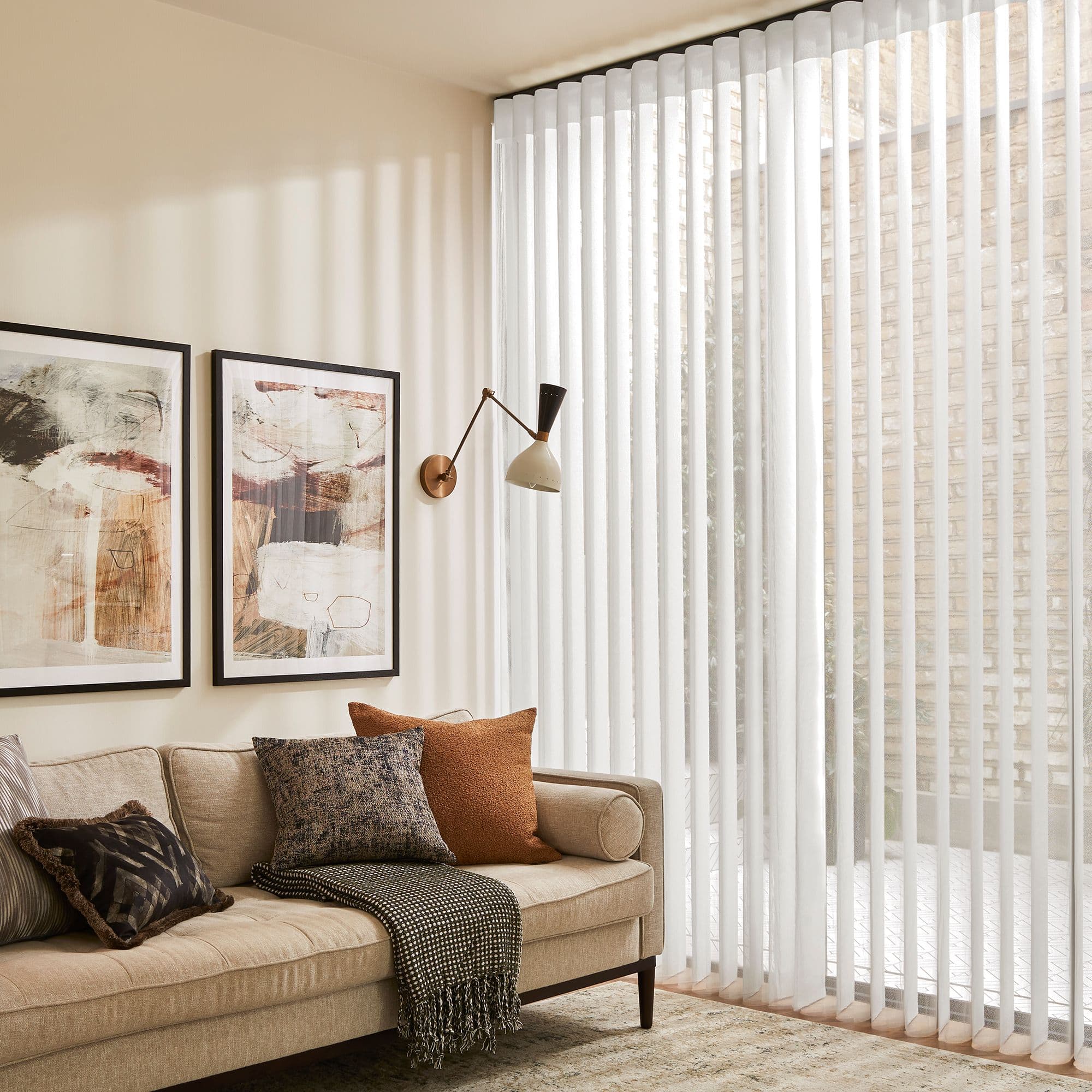 Sunlit White Diffused Vertical blind