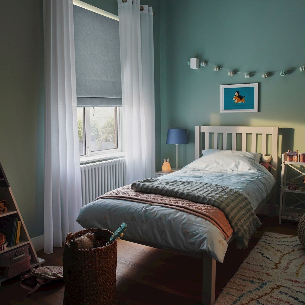 Huxley Powder Blue Roman Blind